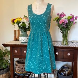 LC Lauren Conrad XS Polka Dot Sundress Teal/white NWT